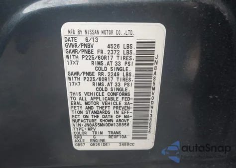 2013 Nissan Rogue Sv from USA, damaged, VIN JN8AS5MV0DW138856